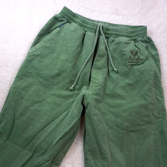 Crazy Shirts Ti Leaf Dyed Green Cotton Hawaii Lounge Pants Joggers Mens M - Picture 1 of 12